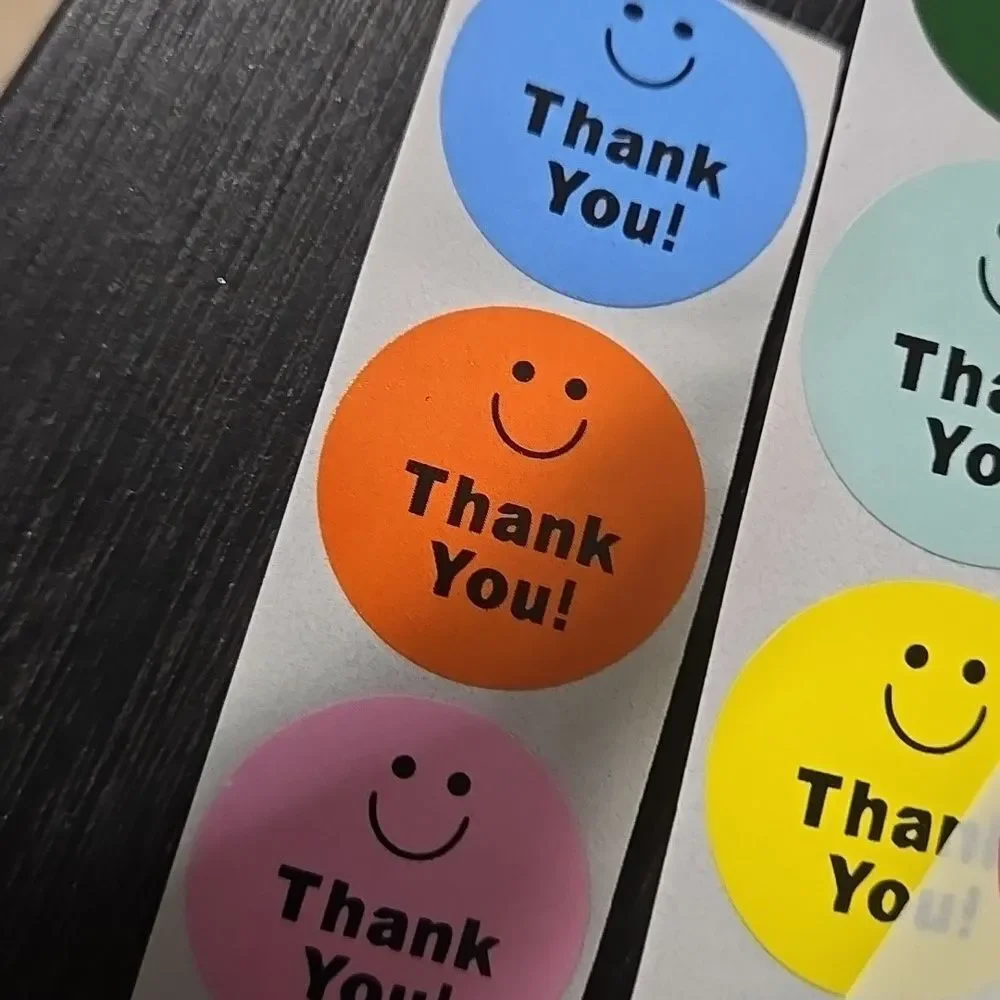 Colorful Thank You Sticker 20 Piece Ct Sell Reseller Teacher Color Smile